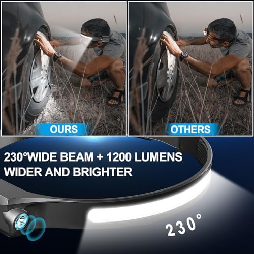 Bright Rechargeable Headlamp 4-Pack for Camping Hiking Survival