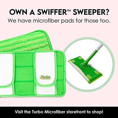 Turbo Microfiber Reusable Floor Mop Pads - Swiffer Wet Jet Compatible Refills