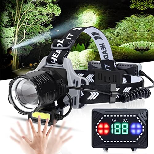 Bud K Rechargeable LED Headlamp 120000 Lumens Waterproof Perfect for Hiking