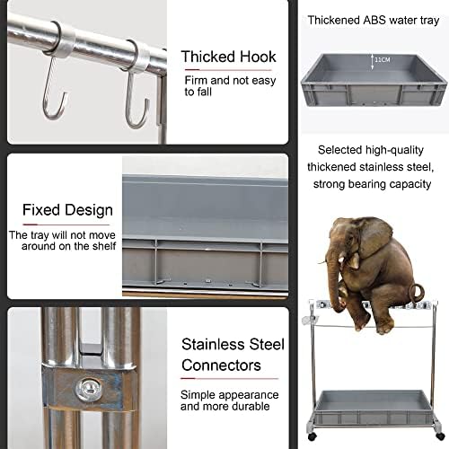 Stainless Steel Movable Commercial Mop Rack with Pulley Durable House Cleaning Tool