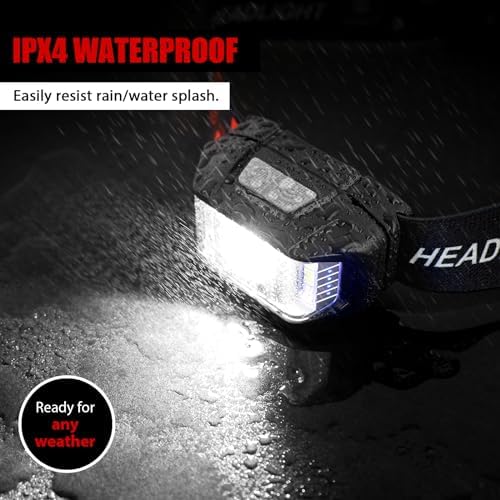 JNDFOFC Rechargeable Headlamp 1200 Lumen Super Bright Motion Sensor Headlamp 2-Pack
