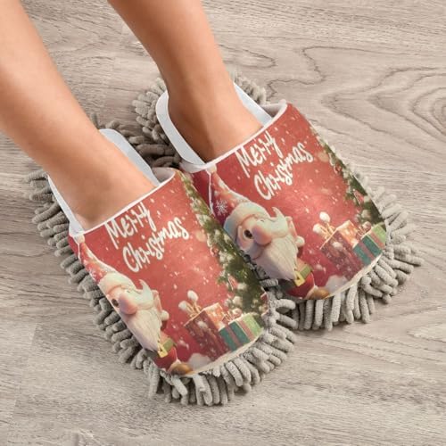 White Christmas Santa Trees Mop Slippers Clean Office Soft Absorbent Mops