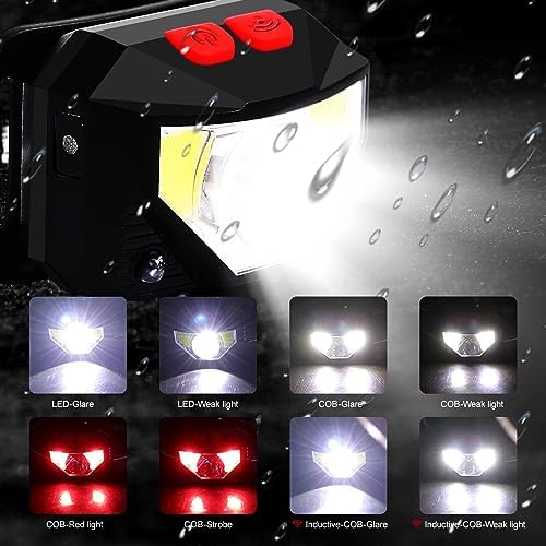Rechargeable LED Headlamp 2-Pack Outdoor Headlights