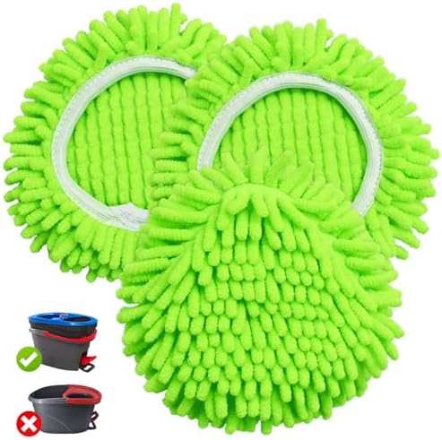 DLAIMI 3 Pack Spin Mop Refill Heads for RinseClean 2 Tank System