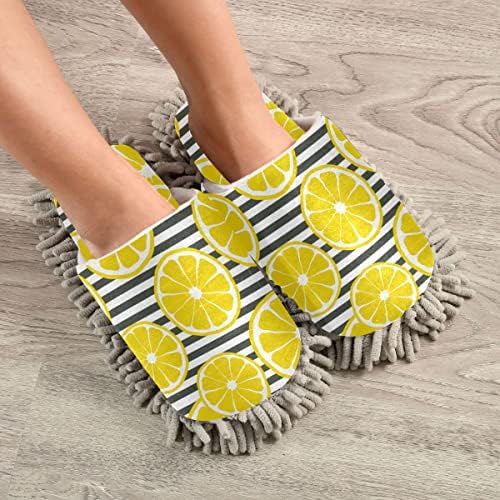 DOMIKING Lemons Mop House Slippers Perfect for Home Cleaning Walking During Mopping