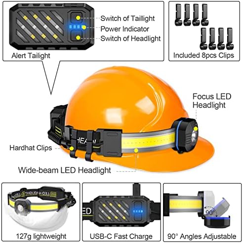 Spriak LED Headlamp 1000 Lumens Widebeam with Red Taillight