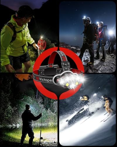 IPX5 Waterproof Headlamp Rechargeable 8 Modes 18000 Lumens Light 53oz
