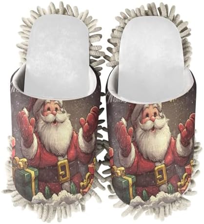 Santa Mop Slippers for a Tidy Home