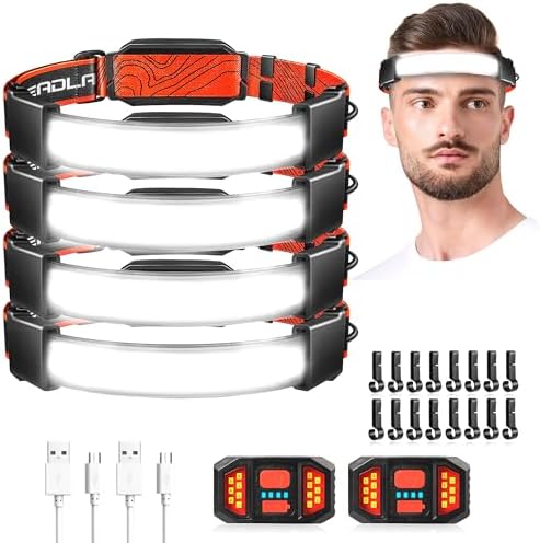 Aikertec Rechargeable Headlamp 4-Pack waterproof bright