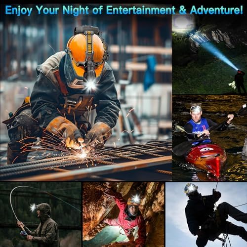 UBEE Rechargeable Headlamp Blazing Bright Waterproof for Hiking Camping