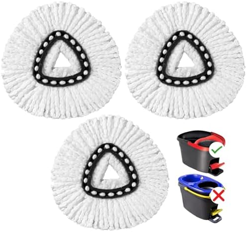 HOMEXCEL Mop Replacement Heads for O-Cedar Spin Mops 3-Pack