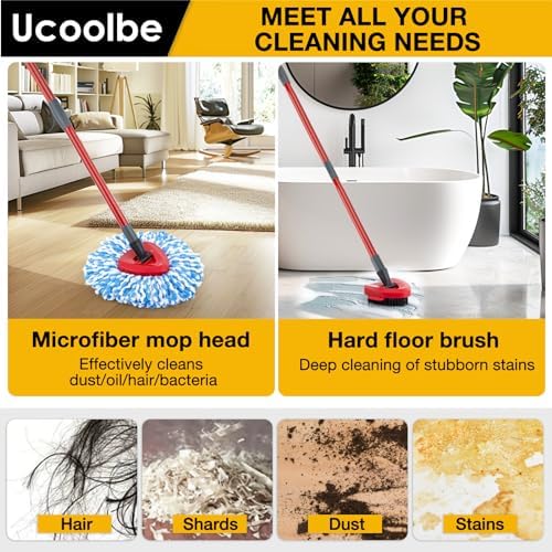 Ucoolbe Replaceable Spin Mop Heads 4 Pack
