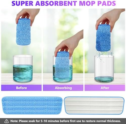 Eco-Friendly 6-Pack Mop Pads for 13-15 Mops