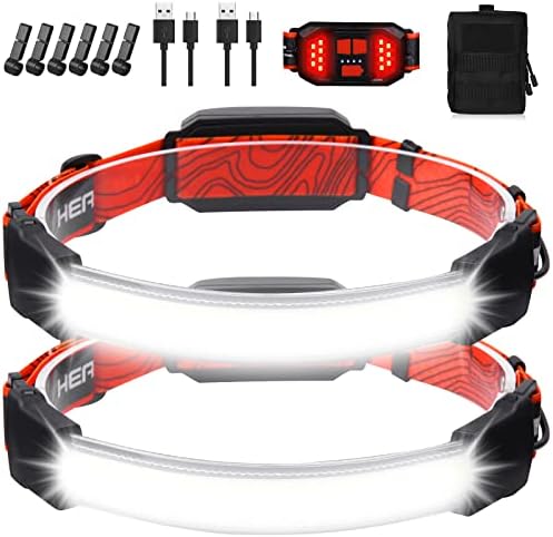 bright 1500 lumens headlamp with taillight waterproof camping accessory