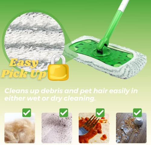 F Flammi 4-Piece Reusable Mop Pad Set for Swiffer Sweeper