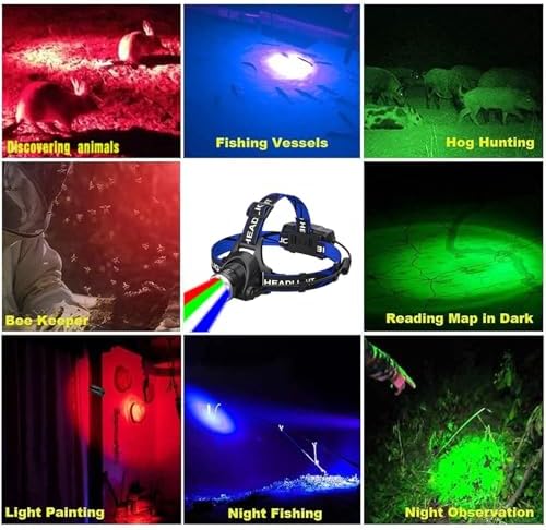MODOAO Rechargeable LED Headlights for Hiking Cycling and Night Fishing
