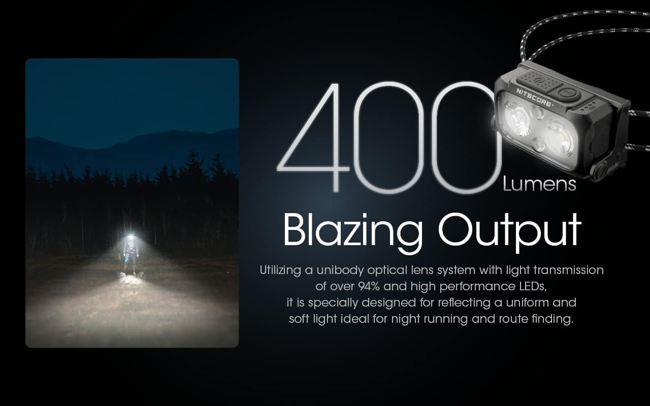 Nitecore NU25 400 Lumen Bright Lightweight Durable for Hiking