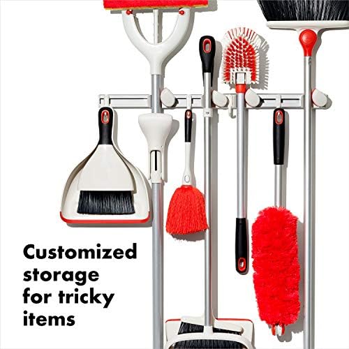 OXO Good Grips Wall-Mounted Mop and Broom Organizer with Delicate Duster