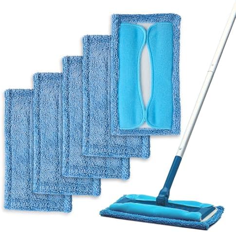 Rejuvenate Microfiber Sweeper Pads - 5 Count Reusable Replacement for Swiffer Mops