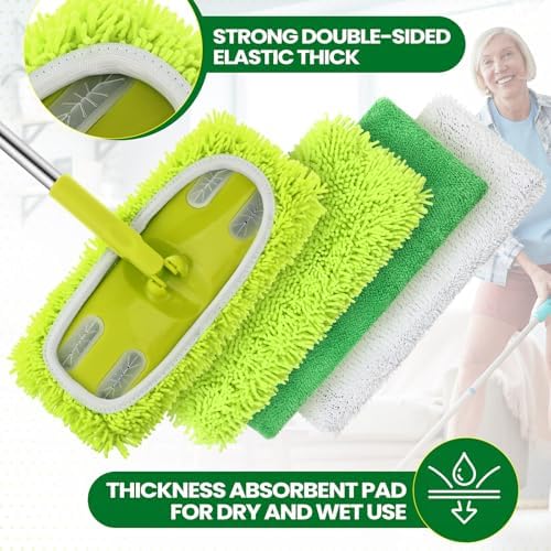 18-Pack Reusable Microfiber Mop Pads for Swiffer Clean Dry Cleaning