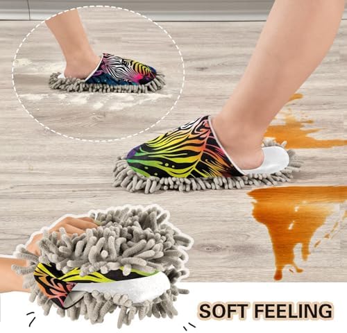 White Zebra Mop Slippers for Floor Cleaning