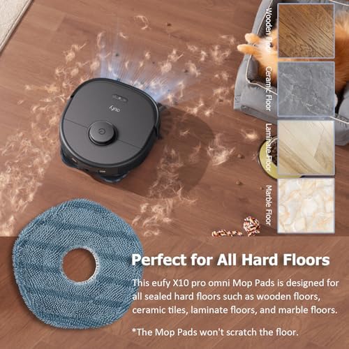6-Piece Upvote Mop Pads for X10 Pro Omni Robot Vacuum