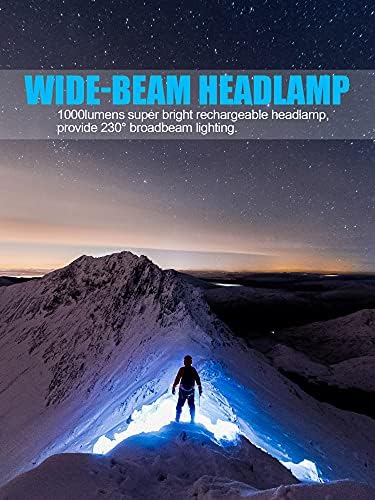 SPRIAK Brighter Your Hiking Camping Experience 1000 Lumens 230 Beam Rechargeable Waterproof