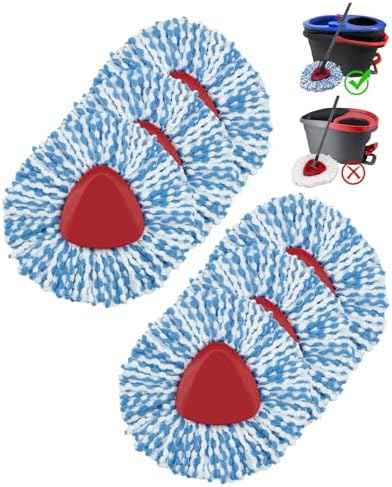 6 Pack Spin Mop Microfiber Head for Oceda RinseClean 2 Tank System