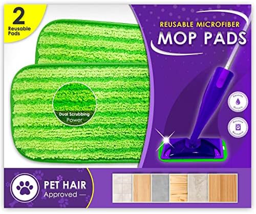 Turbo Microfiber Reusable Floor Mop Pads - Swiffer Wet Jet Compatible Refills