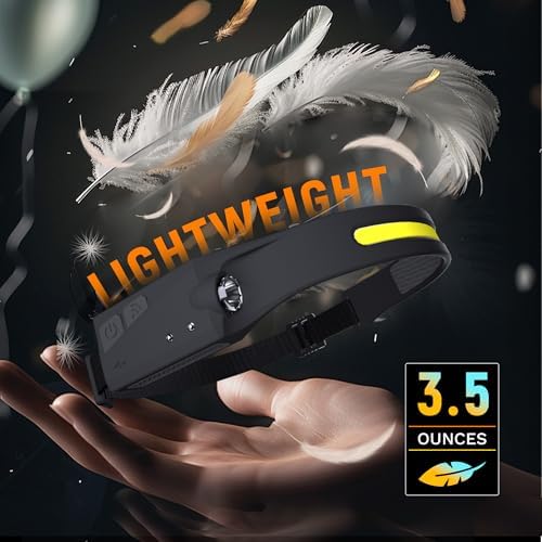EGUKU 2Pack Rechargeable Headlamps with Motion Sensor and 5 Modes