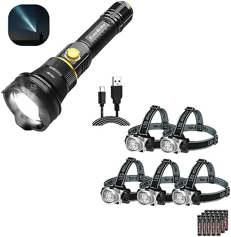 Rechargeable LED Headlamp 5-Pack Stunning Brightness Bounce Style and Care