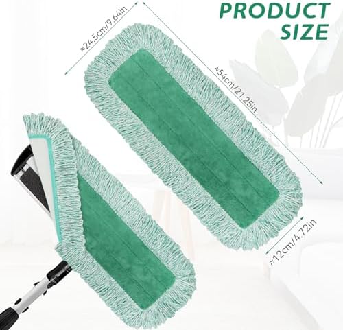 Green Microfiber Dust Mop Pads for Hardwood Tile and Laminate Floors