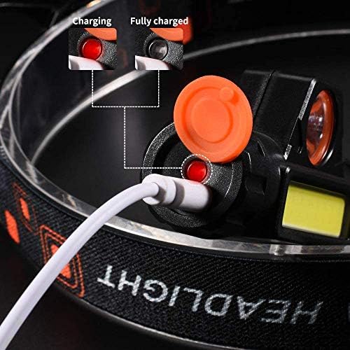 2 Pack Rechargeable Headlight with 2000 Lumens - Adjustable Waterproof Hands-Free