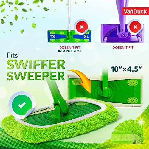 VanDuck Reusable Mop Pads 4-Pack for Swiffer Sweeper