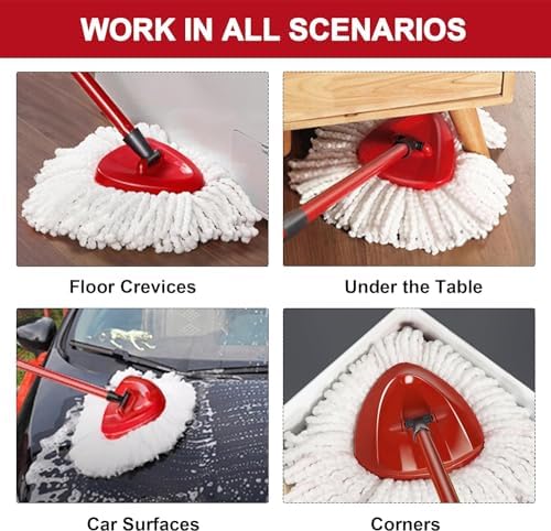 High-Quality Spin Mop Head - EasyWring Mop Refills Compatible with Triangle Spin Mop