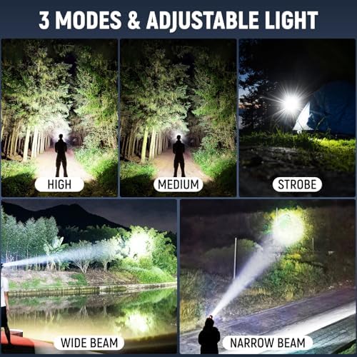 Vinderfine Rechargeable Headlamp - 2 Pack 99000 Lumen 135 Adj IPX6