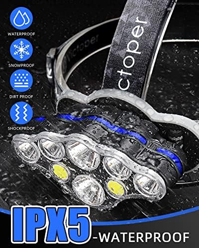 Victoper 8 LED Headlamp 18000 Lumen Waterproof Outdoor Light