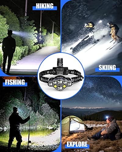 Victoper 8 LED Headlamp 18000 Lumen Waterproof Outdoor Light
