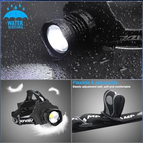 Durable Rechargeable Headlamp for Hiking Camping