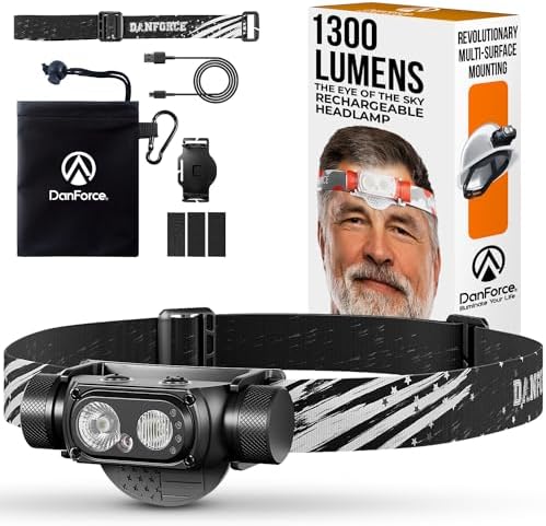 DanForce Rechargeable Headlamp American LED 1300 Lumens