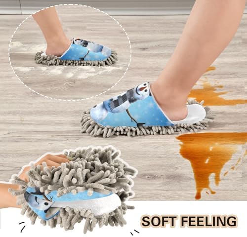 Cozy Snowman Mop Slippers for Office Home