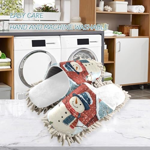 White Christmas Running Bear Mop Slippers