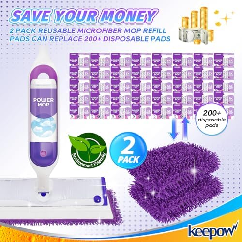 Keepow Reusable Power Mop Refill Pads