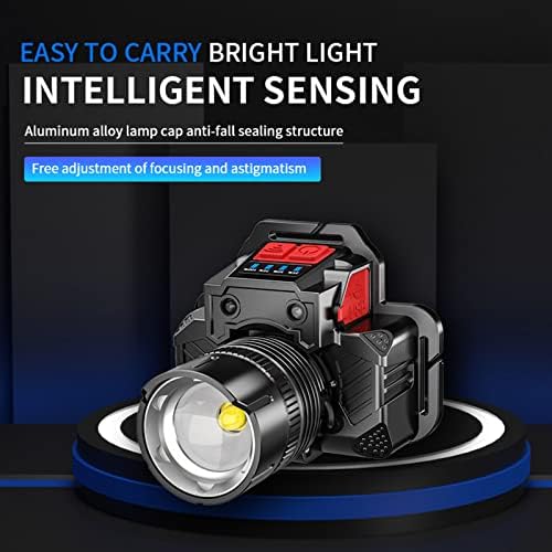 Rechargeable LED Headlamp with 90-Degree Adjustment