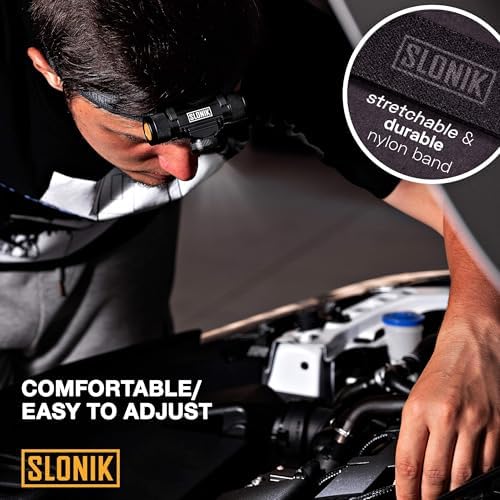 SLONIK Rechargeable Headlamp 1000 Lumens Waterproof 60ft Beam