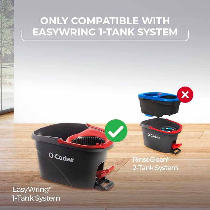 4 O-Cedar EasyWring Refills - Bacteria-Proof Mop Heads