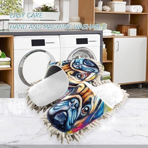 RunningBear White Cartoon Mop Slippers