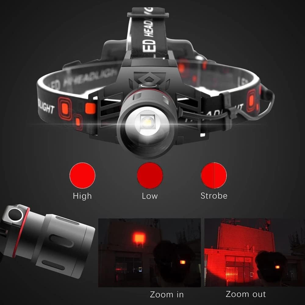 Bright Red Headlamp for Hunting and Astronomy