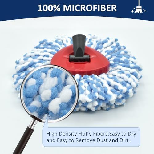 6 Pack Spin Mop Microfiber Head for Oceda RinseClean 2 Tank System