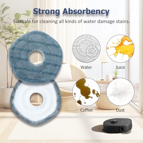 6-Piece Upvote Mop Pads for X10 Pro Omni Robot Vacuum